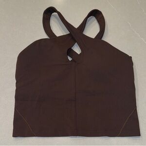 Brown Cross-Back & Front Tank Top